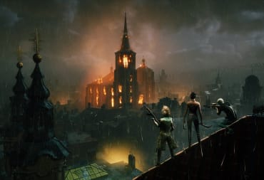 A team of players perched on a rooftop in Vampire: The Masquerade Bloodhunt