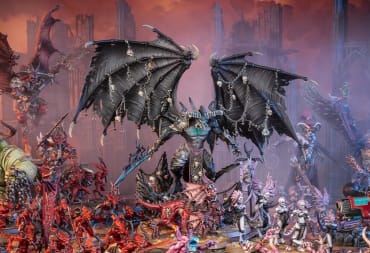 The Daemon Prince Be'lakor surrounded by hordes of demon monsters