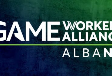 The Game Workers Alliance Albany logo, referring to a dispute the union is having with Activision Blizzard