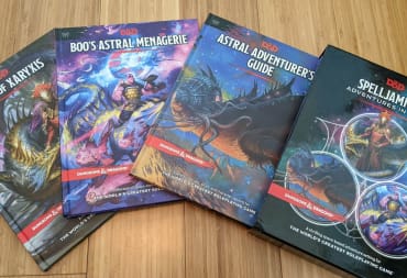 Spelljammer: Adventures In Space three book collection layered out with the slip case