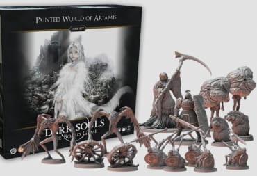 Dark Souls board game expansion promotional artwork featuring the painted world of ariamis