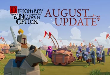 A banner showing the logo for the Diplomacy is Not an Option update for August