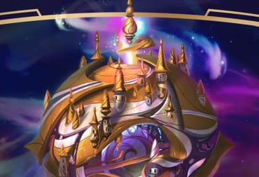 Disney Lorcana promotional artwork featuring an ornate gilded castle