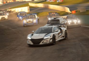 A group of cars racing fast around a track in the latest Gran Turismo 7 update