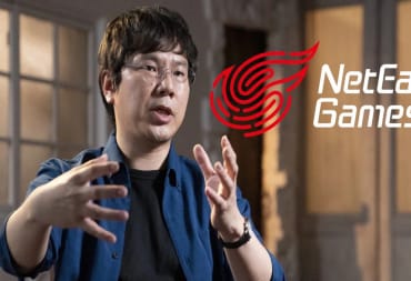 Hiroyuki Kobayashi has left Capcom, Interview showing the producer explaining something with the NetEase Games logo on the side of the screen
