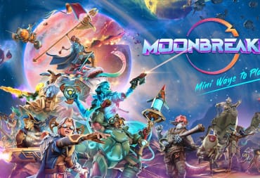 Moonbreaker reveal art features a variety of characters from the game in a line of battle prepared for combat going up into space 