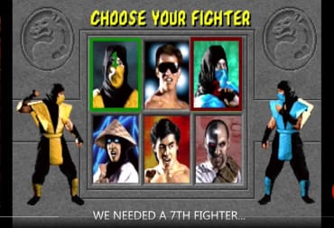 Mortal Kombat Gameplay screenshot showing the 6 original fighter to choose from prior to Sonya Blade being created. 