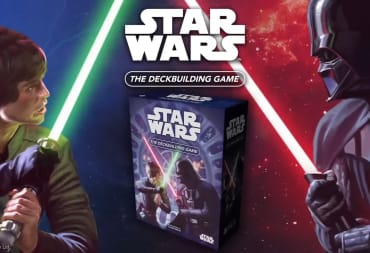 Star Wars Deckbuilding Game promotional art featuring Luke Skywalker and Darth Vader