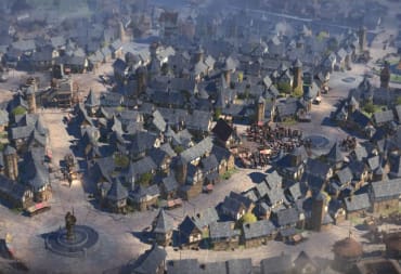 The bustling city of Gosenberg, viewed from a high angle, in the upcoming Wartales update due in late September