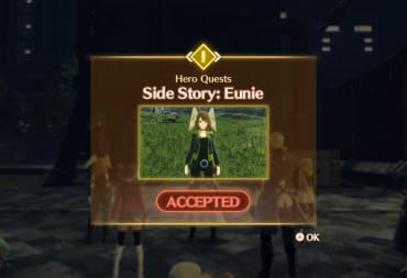 The Eunie Side Quest menu display from Xenoblade Chronicles 3