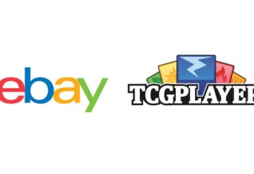 eBay TCGPlayer Acquisition logos on a white background