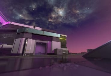 A view of a facility-style building in the new Halo Infinite Halo 3 anniversary Pit remake in the Forge tool