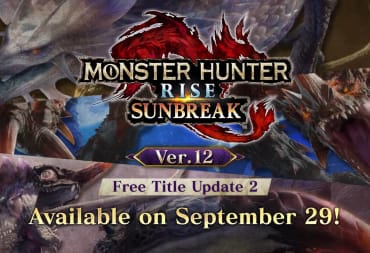 A banner advertising the Monster Hunter Rise: Sunbreak Title Update 2 release date