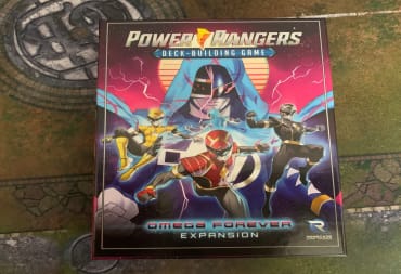 Power Rangers Omega Forever expansion box on a gaming table
