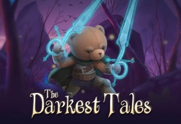 The Darkest Tales release date key art showing the logo and main bear character.