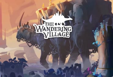 The Wandering Village logo showing off the massive beast players will be traveling on.