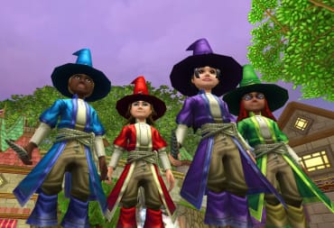 Four young wizards in the MMO Wizard101, which was trolled by NSFW server messages this weekend