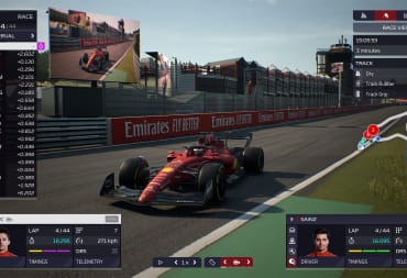 F1 Manager 2022 update screenshot showing a car competing in a race.