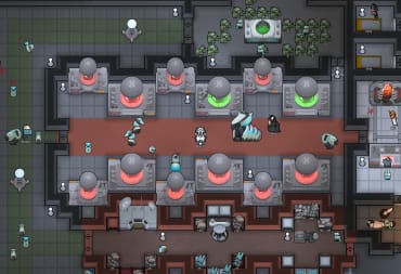 Rimworld's Biotech expansion showing the cyborg mechanoids being grown and controlled by a mechanitor