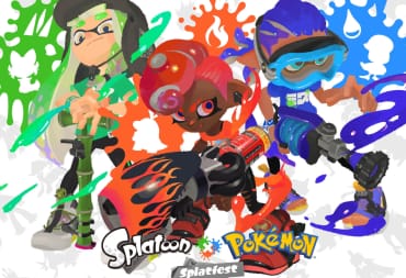 Three Inklings colored green, red, and blue to coincide with the Splatoon 3 Pokemon Splatfest, which aims to settle the Grass vs Fire vs Water debate