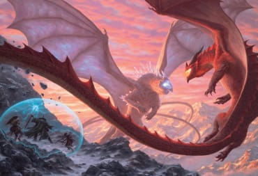 Artwork of dragons and adventurers from D&D Fizban's Treasury of Dragons