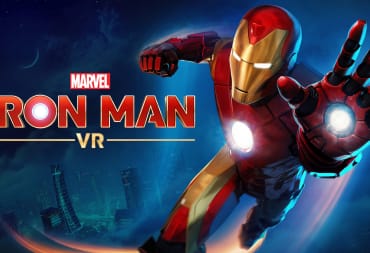 The key art for Iron Man VR on Meta Quest 2, depicting Iron Man flying toward the screen with arm outstretched.