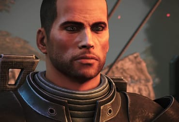 PlayStation Plus Essential December 2022 screenshot shows Commander Shepard looking imposing.