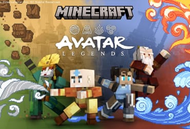 Aang, Katara, Suki, and Firelord Zuko in the Minecraft Avatar Legends DLC