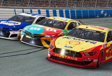 Three cars in NASCAR Heat 5, a game published by Motorsport Games