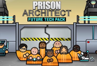 Prison Architech Future Tech Pack logo screen showing a futuristic side of the jail.