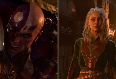 Close up of Legacy characters Minsc and Jaheira from Baldur's Gate 3's Official Launuch Month Trailer