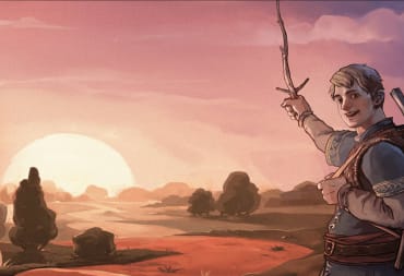 The Witcher: Monster Slayer drawing showing a character walking into the sunset.