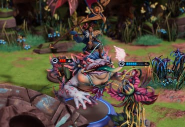 A character riding a giant frog-style monster in Moonbreaker