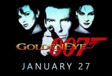 Pierce Brosnan, Famke Janssen, and Izabella Scorupco in promotional art for GoldenEye, which is now coming to Switch Online and Xbox on January 27th