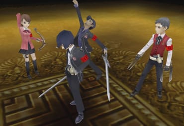 An image of the party celebrating after a battle in Persona 3 Portable