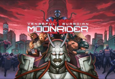 The title screen from Vengeful Guardian: Moonrider