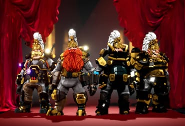Four blinged-out dwarves in the new Deep Rock Galactic anniversary event DLC