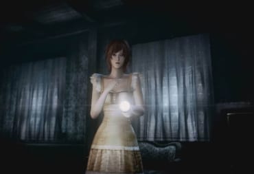 Ruka looking scared in the Fatal Frame: Mask of the Lunar Eclipse remaster
