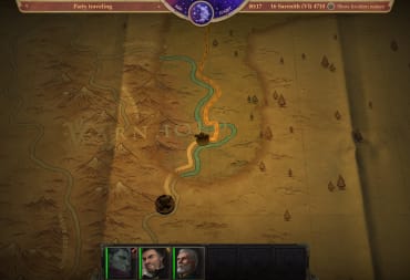Map while travelling in Pathfinder Kingmaker