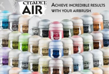 Citadel Air Paint Product Image Showing Array of Citadel Paint Colors In Pots