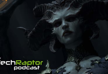 Image of Lilith From Diablo IV Looking Down on The TechRaptor Podcast