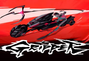 Gripper key art, depicting main character None and his bike