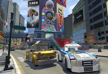 Cars racing through the streets in Lego City Undercover, an image meant as a stand-in for Lego 2K Drive