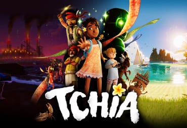 Tchia Key Art of Tchia and Cast Standing in Front of Industrial and Tropical Settings