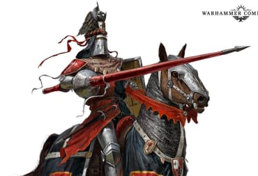 Artwork of a Bretonnian soldier from Warhammer: The Old World