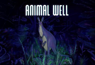 Animal Well key art featuring a kangaroo in a dark forest.