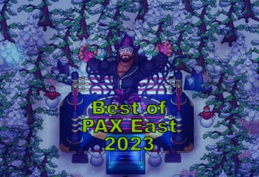 A screenshot from WrestleQuest showing off a statue of Macho Man Randy Savage. 