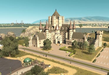 A castle-like hotel in the new Cities: Skylines Hotels & Retreats mini-expansion