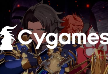 The Cygames logo overlaid on a shot of two characters from the studio's Granblue Fantasy: Versus