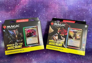 An image of two of the new Magic: the Gathering March of the Machine Commander decks